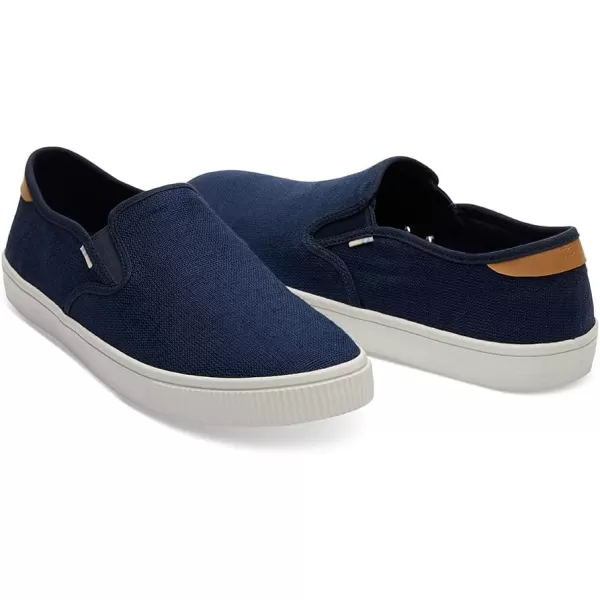 TOMS Mens Baja Slip On Sneakers Shoes Casual  BlueNavy Heritage Canvas