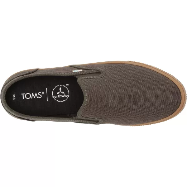 TOMS Mens Baja Slip On Sneakers Shoes Casual  BlueTarmac Olive Heritage Canvas