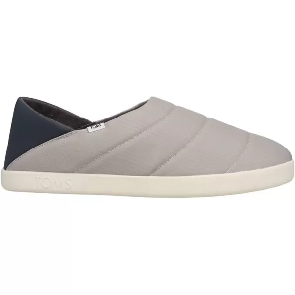 TOMS Mens Ezra Scuff Casual Slippers Casual  BlackDrizzle Grey Quilted Ripstop
