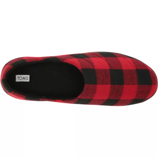 TOMS Mens Ezra Scuff Casual Slippers Casual  BlackRed Buffalo PlaidFleece