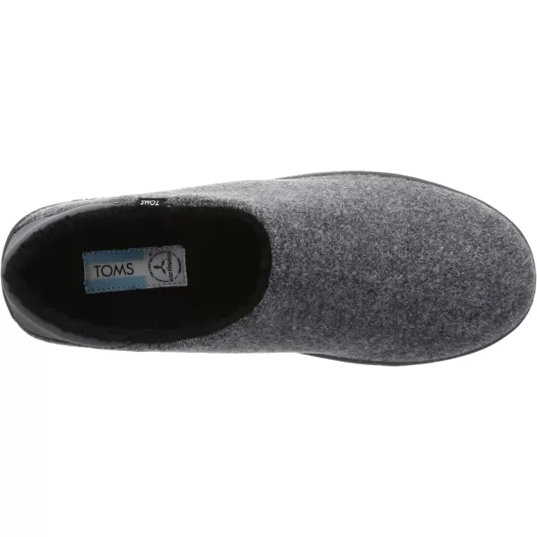 TOMS Mens Ezra Scuff Casual Slippers Casual  BlackSmoke Grey Repreve Twotone Felt