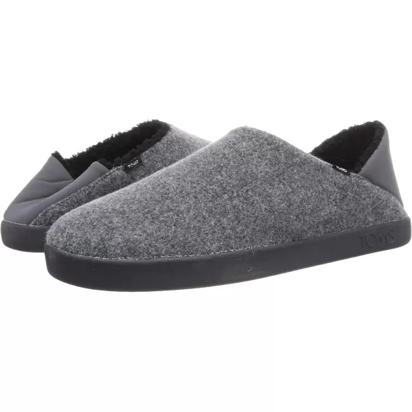 TOMS Mens Ezra Scuff Casual Slippers Casual  BlackSmoke Grey Repreve Twotone Felt