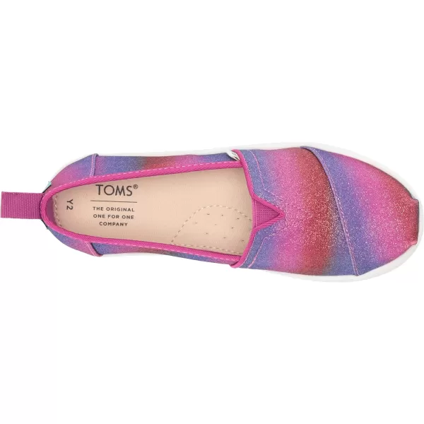 TOMS Toddler Boys Alpargata Dinosaur Slip On Casual Shoes  BluePurple Multi Gradient Glitter