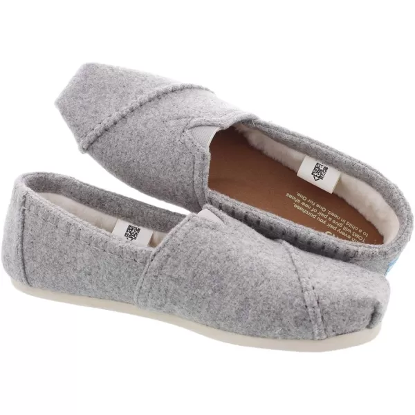TOMS Womens Alpargata  BlueDrizzle Grey WoolFaux Shearlinggrey