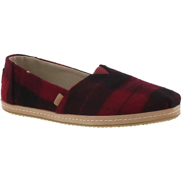 TOMS Womens Alpargata  BlueRed Felt Plaid