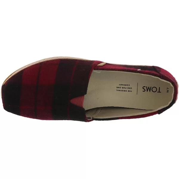 TOMS Womens Alpargata  BlueRed Felt Plaid