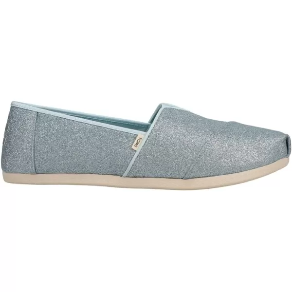 TOMS Womens Alpargata Flats Casual  BlueLight Blue Glitter