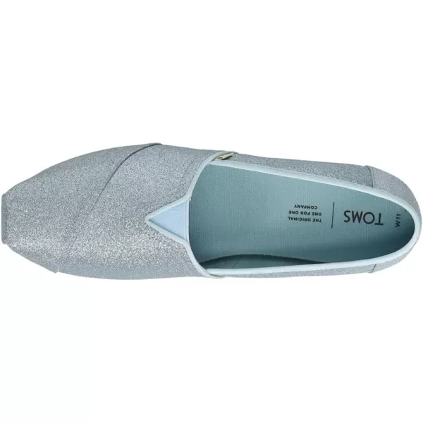 TOMS Womens Alpargata Flats Casual  BlueLight Blue Glitter