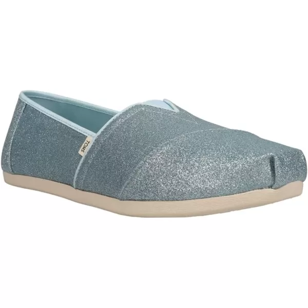 TOMS Womens Alpargata Flats Casual  BlueLight Blue Glitter