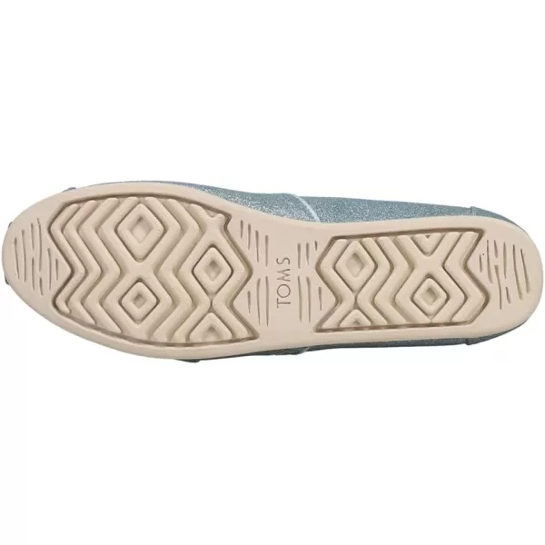 TOMS Womens Alpargata Flats Casual  BlueLight Blue Glitter