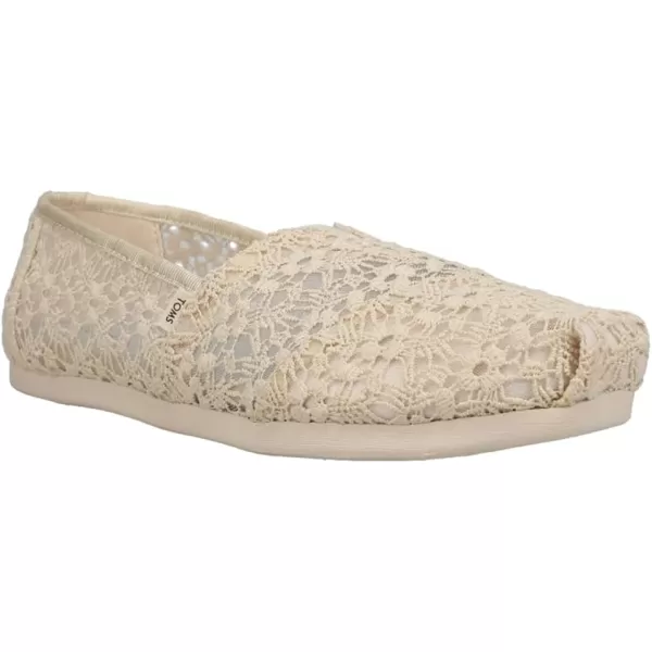TOMS Womens Alpargata Floral Lace Slip On Flats Casual  WhiteBeige