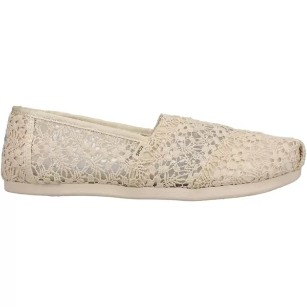 TOMS Womens Alpargata Floral Lace Slip On Flats Casual  WhiteBeige