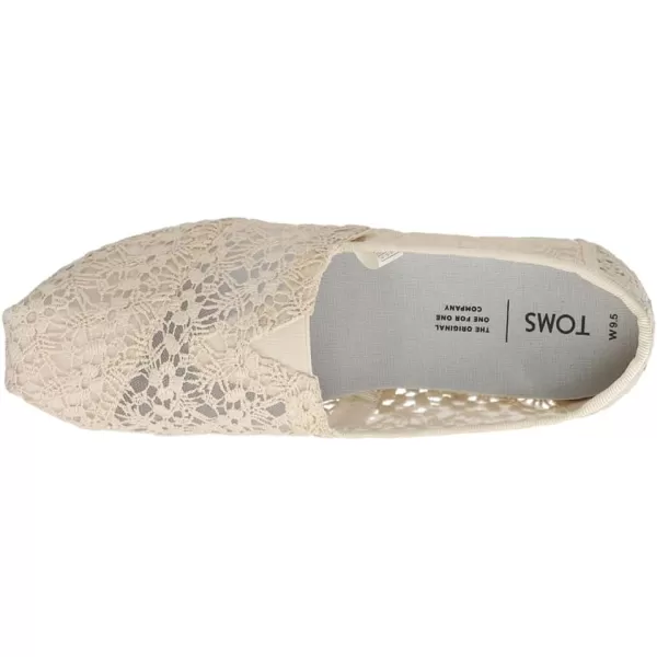 TOMS Womens Alpargata Floral Lace Slip On Flats Casual  WhiteBeige