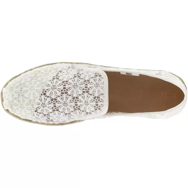 TOMS Womens Alpargata Floral Lace Slip On Flats Casual  WhiteNatural Floral Lace