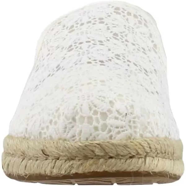 TOMS Womens Alpargata Floral Lace Slip On Flats Casual  WhiteNatural Floral Lace