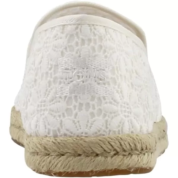 TOMS Womens Alpargata Floral Lace Slip On Flats Casual  WhiteNatural Floral Lace