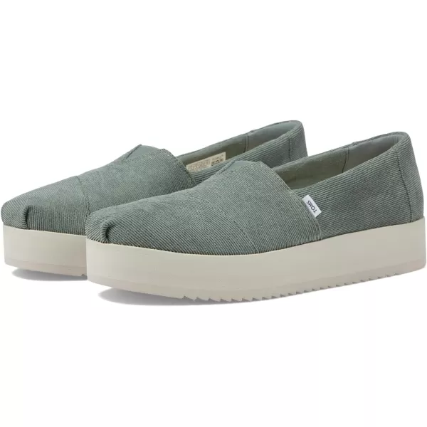 TOMS Womens Alpargata Midform SlipOnBonsai Green Micro Corduroy