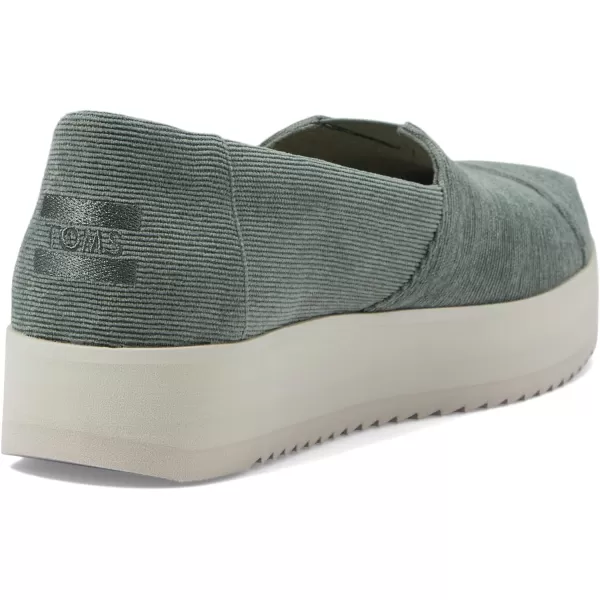 TOMS Womens Alpargata Midform SlipOnBonsai Green Micro Corduroy