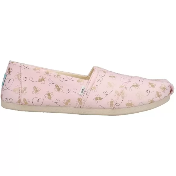 TOMS Womens Alpargata Paper Source SlipOnBarely Pink Foil Bee Mine Print