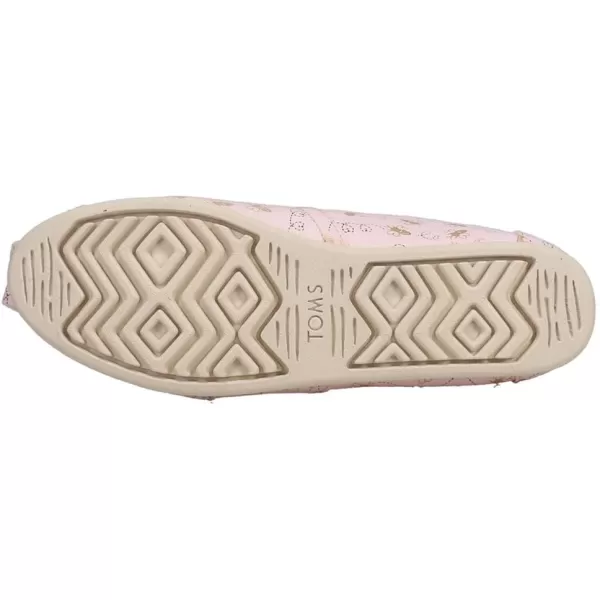 TOMS Womens Alpargata Paper Source SlipOnBarely Pink Foil Bee Mine Print