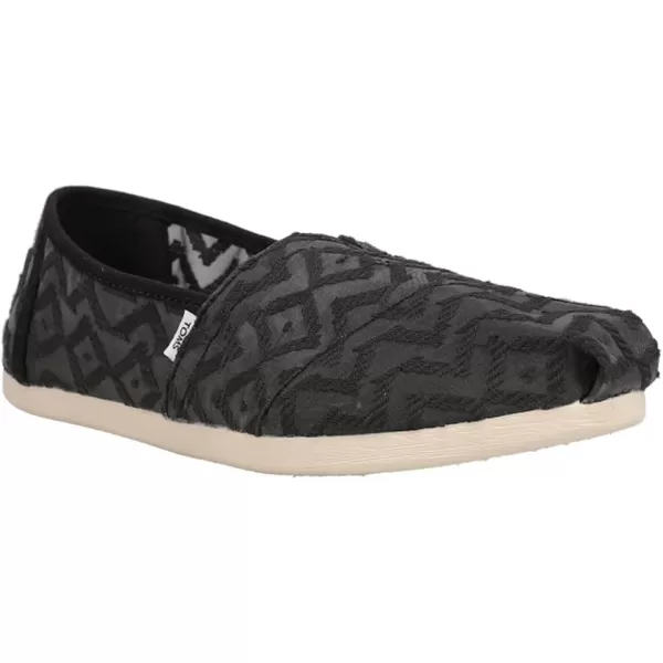 TOMS Womens Alpargata Paper Source SlipOnBlack Chevron