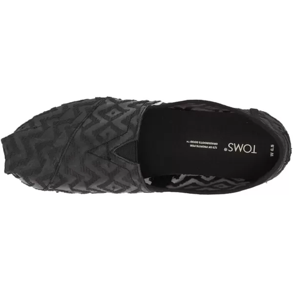 TOMS Womens Alpargata Paper Source SlipOnBlack Chevron