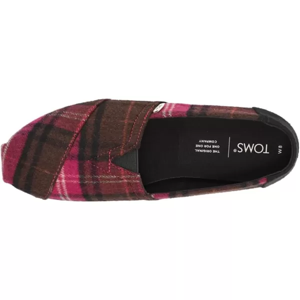 TOMS Womens Alpargata Paper Source SlipOnFuchsia Czy Plaid