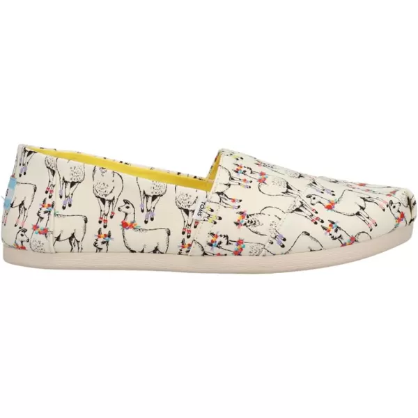 TOMS Womens Alpargata Paper Source SlipOnIvory Floral Llamas Prin