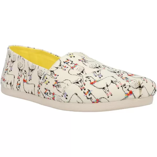 TOMS Womens Alpargata Paper Source SlipOnIvory Floral Llamas Prin