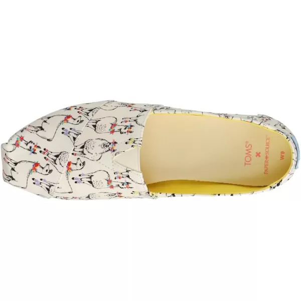 TOMS Womens Alpargata Paper Source SlipOnIvory Floral Llamas Prin