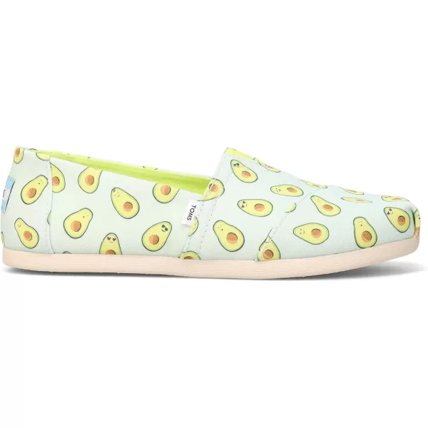 TOMS Womens Alpargata Paper Source SlipOnLight Aqua Paper Source Avocados Print