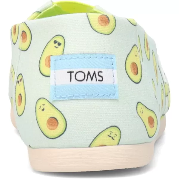 TOMS Womens Alpargata Paper Source SlipOnLight Aqua Paper Source Avocados Print