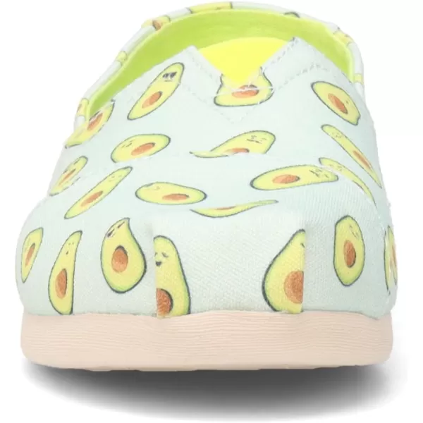 TOMS Womens Alpargata Paper Source SlipOnLight Aqua Paper Source Avocados Print