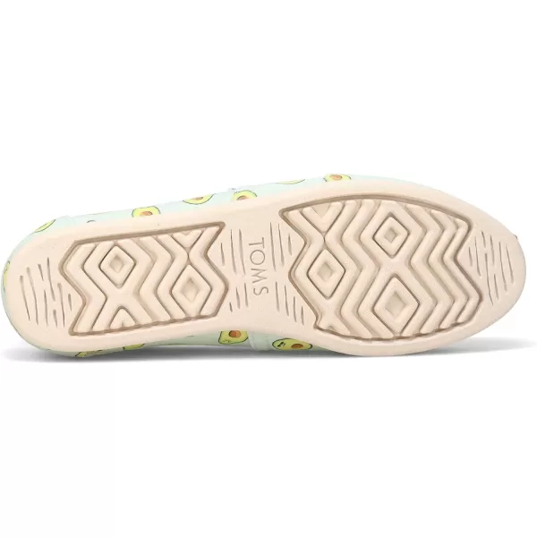 TOMS Womens Alpargata Paper Source SlipOnLight Aqua Paper Source Avocados Print