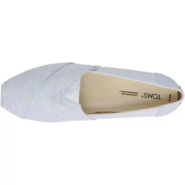 TOMS Womens Alpargata Paper Source SlipOnLight Blue Speckled Linen