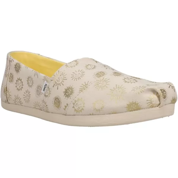 TOMS Womens Alpargata Paper Source SlipOnNatural Foil Sunny Days