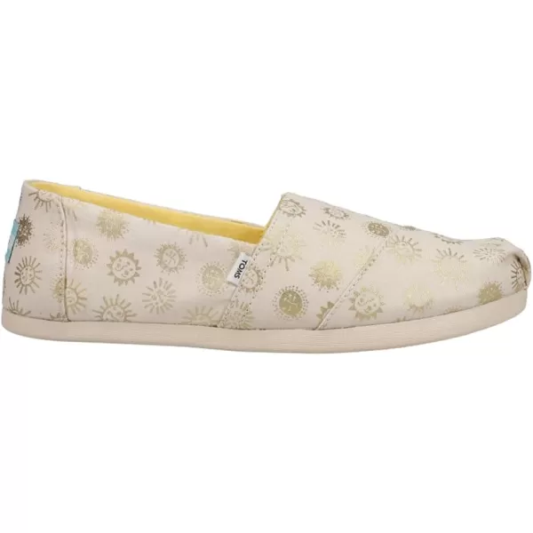 TOMS Womens Alpargata Paper Source SlipOnNatural Foil Sunny Days