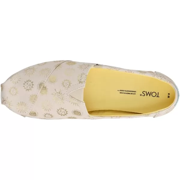TOMS Womens Alpargata Paper Source SlipOnNatural Foil Sunny Days