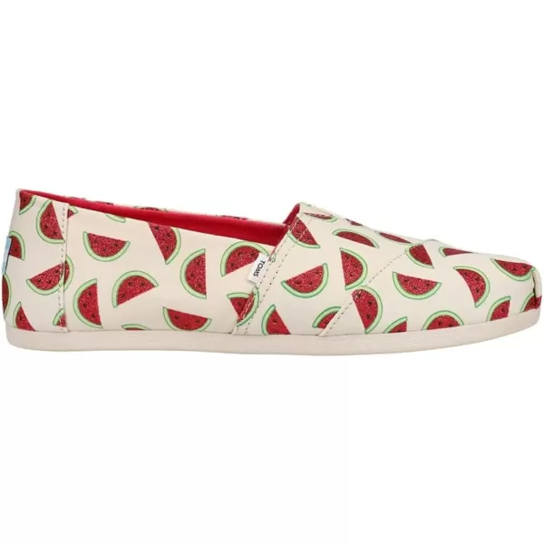 TOMS Womens Alpargata Paper Source SlipOnNatural Glitter Watermelons