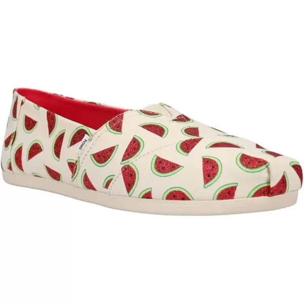 TOMS Womens Alpargata Paper Source SlipOnNatural Glitter Watermelons