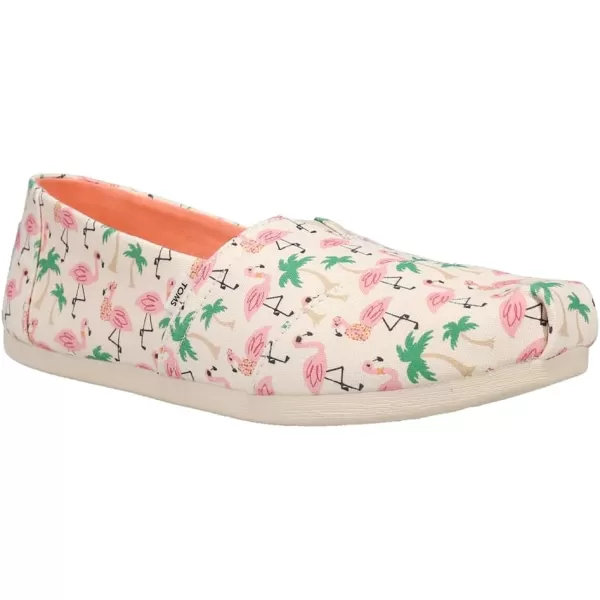 TOMS Womens Alpargata Paper Source SlipOnNatural Hawaiian Flamingoe