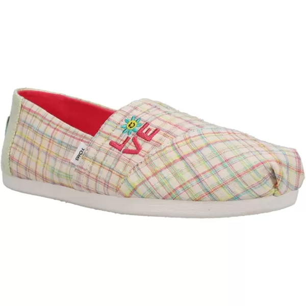TOMS Womens Alpargata Paper Source SlipOnNatural Summer PlaidLove