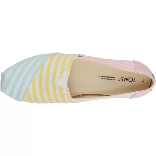 TOMS Womens Alpargata Paper Source SlipOnPastel Multi Stripe