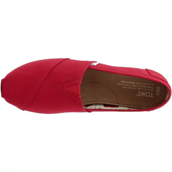TOMS Womens Alpargata Paper Source SlipOnRed Canvas