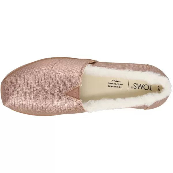 TOMS Womens Alpargata Paper Source SlipOnRose Gold Metallic Lizard