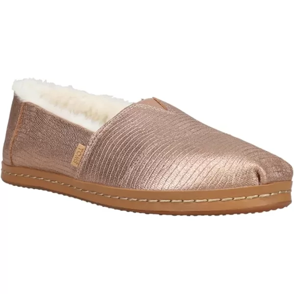 TOMS Womens Alpargata Paper Source SlipOnRose Gold Metallic Lizard