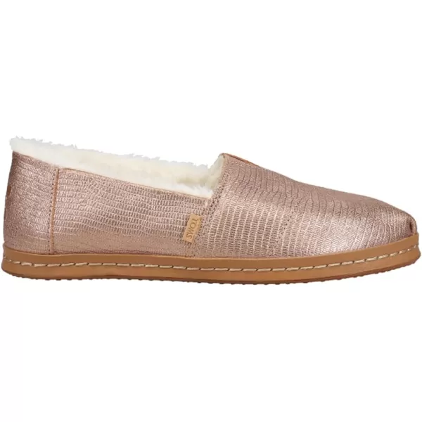 TOMS Womens Alpargata Paper Source SlipOnRose Gold Metallic Lizard