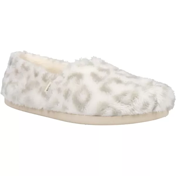 TOMS Womens Alpargata Paper Source SlipOnWhite Snow Leo Fleece