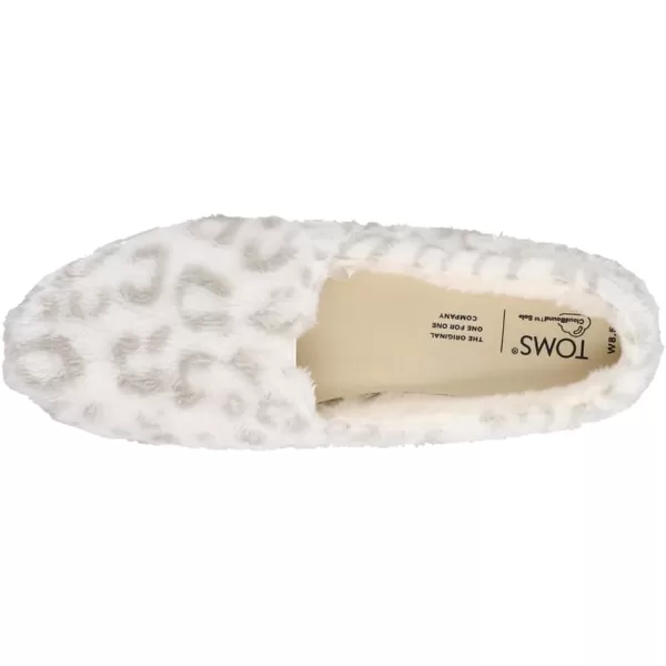 TOMS Womens Alpargata Paper Source SlipOnWhite Snow Leo Fleece