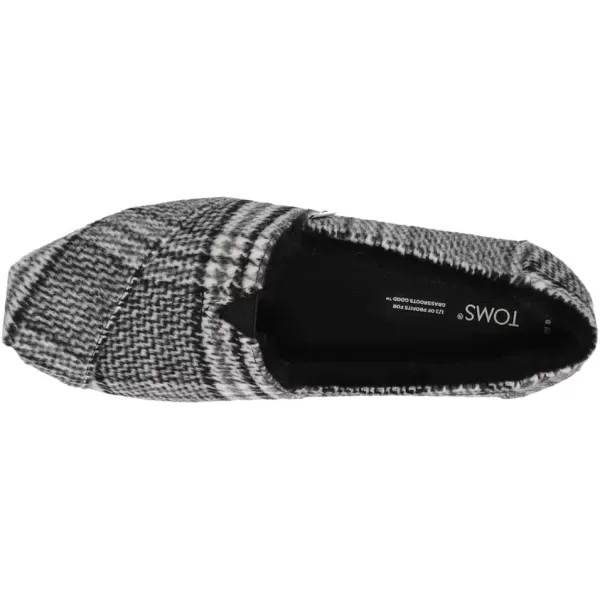 TOMS Womens Alpargata Recycled SlipOnBlack Plaid